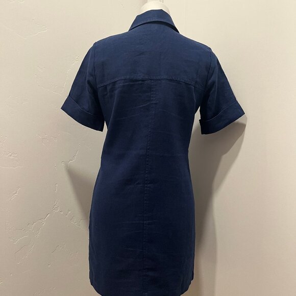 J. Crew Gamine Linen Shirtdress in Navy Blue NWT - Picture 8 of 11